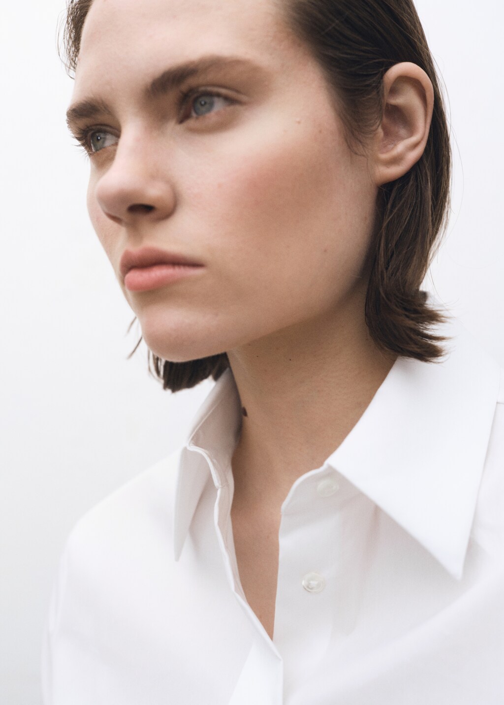 Slim-fit poplin shirt - Off White