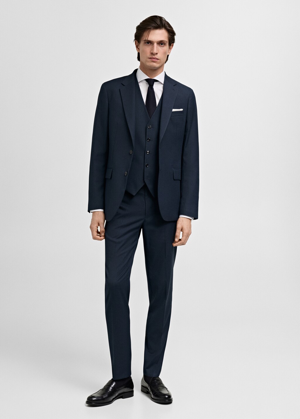 Slim-fit suit waistcoat - Dark Navy