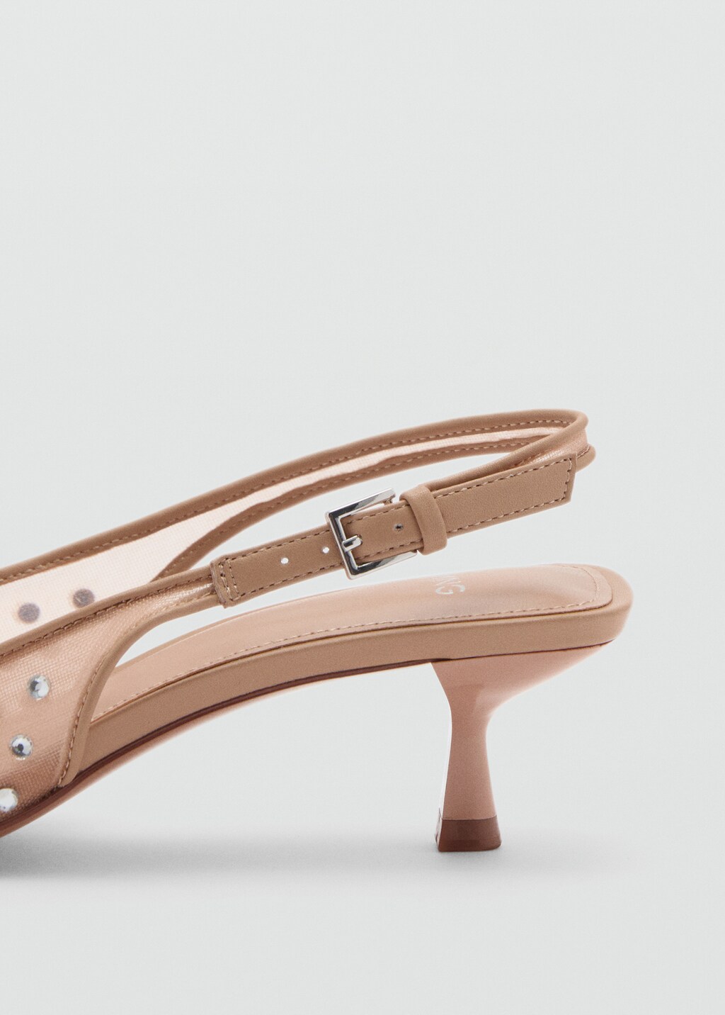 Crystal heel shoe - Nude