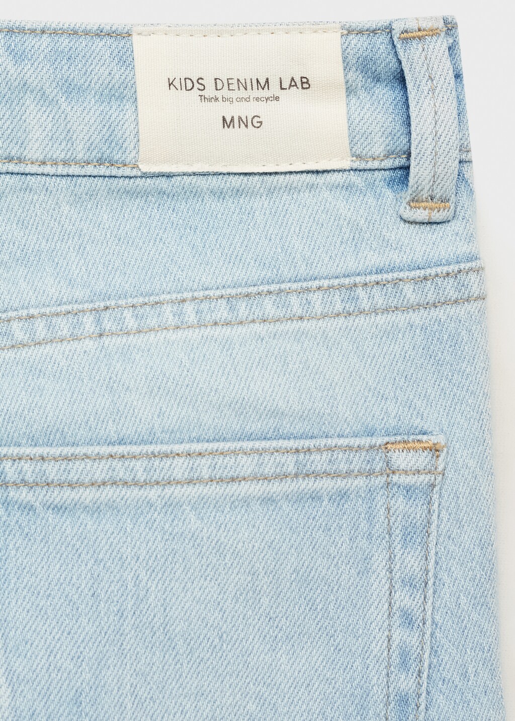 Straight jeans with turn-up - Medium Blue