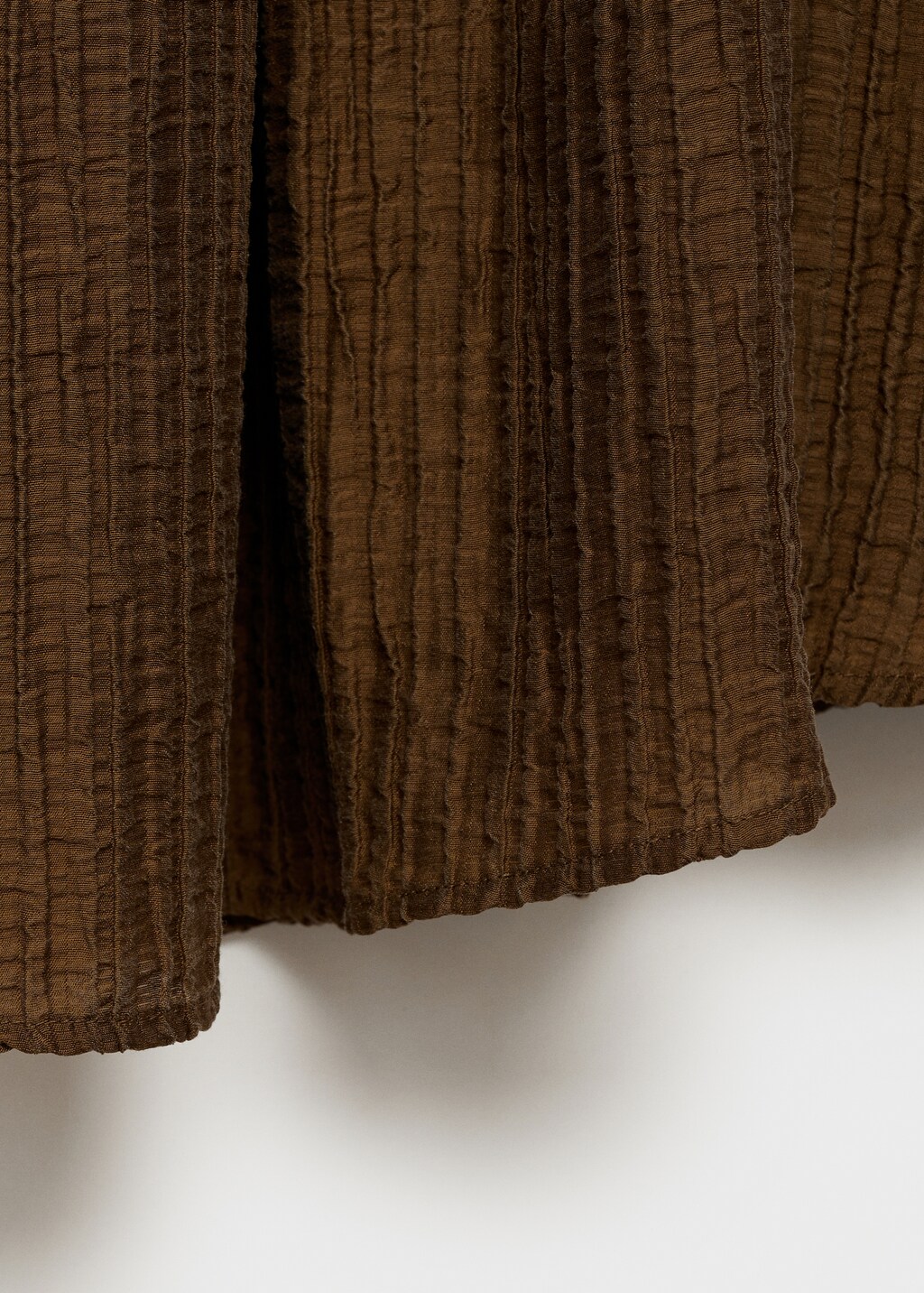 Textured gathered blouse - Coffee