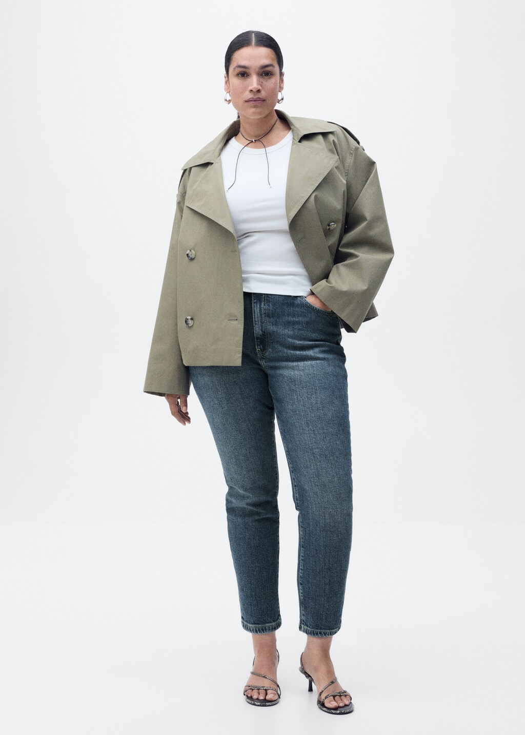 Claudia slim-fit cropped jeans - Open Grey