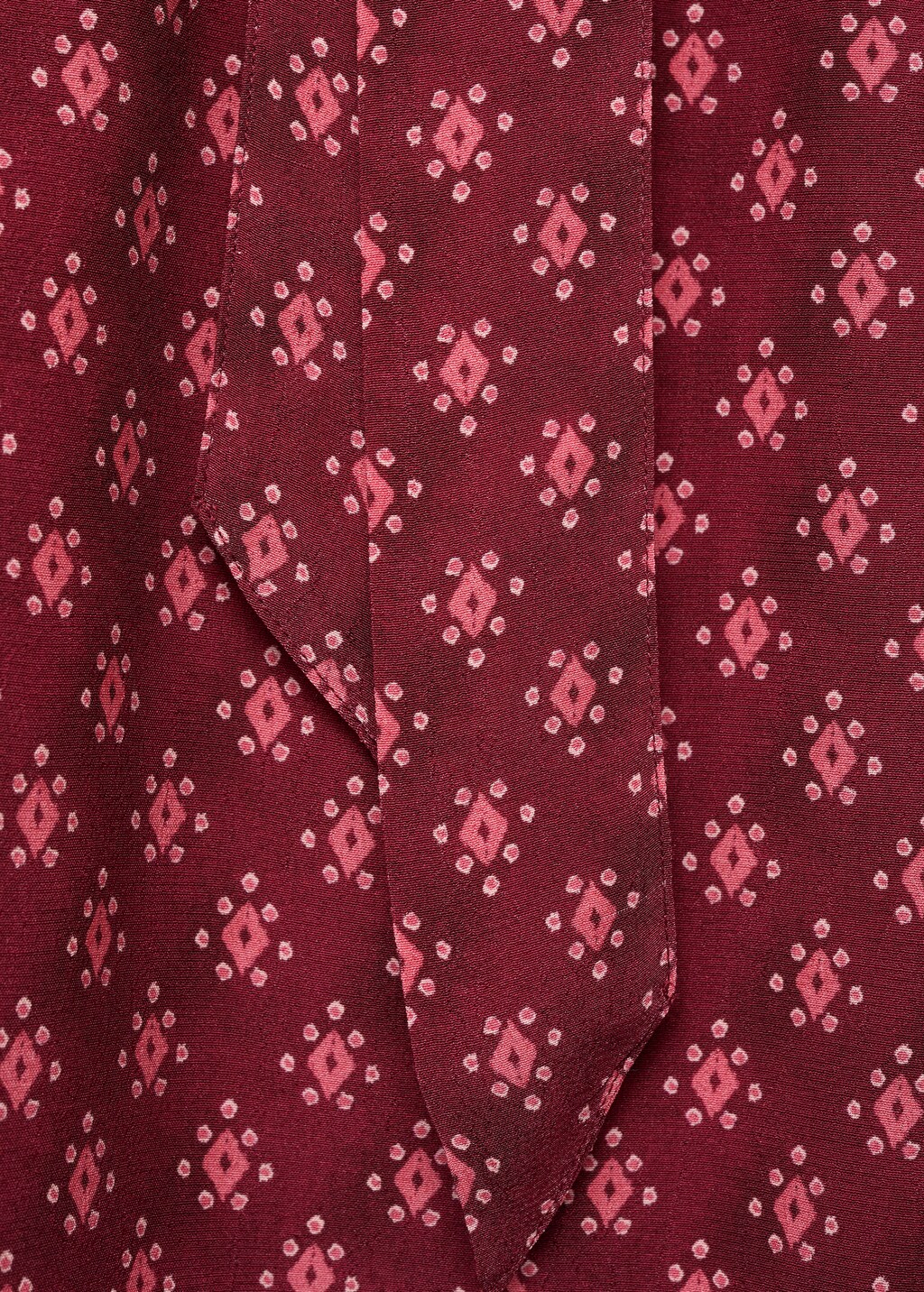 Asymmetric printed top - Maroon