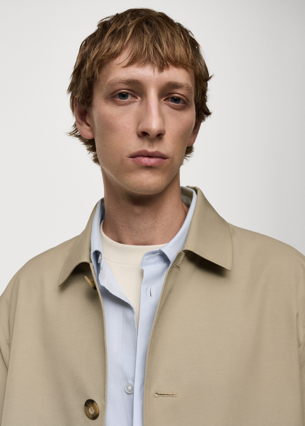 Relaxed-fit water-repellent trench coat - Beige