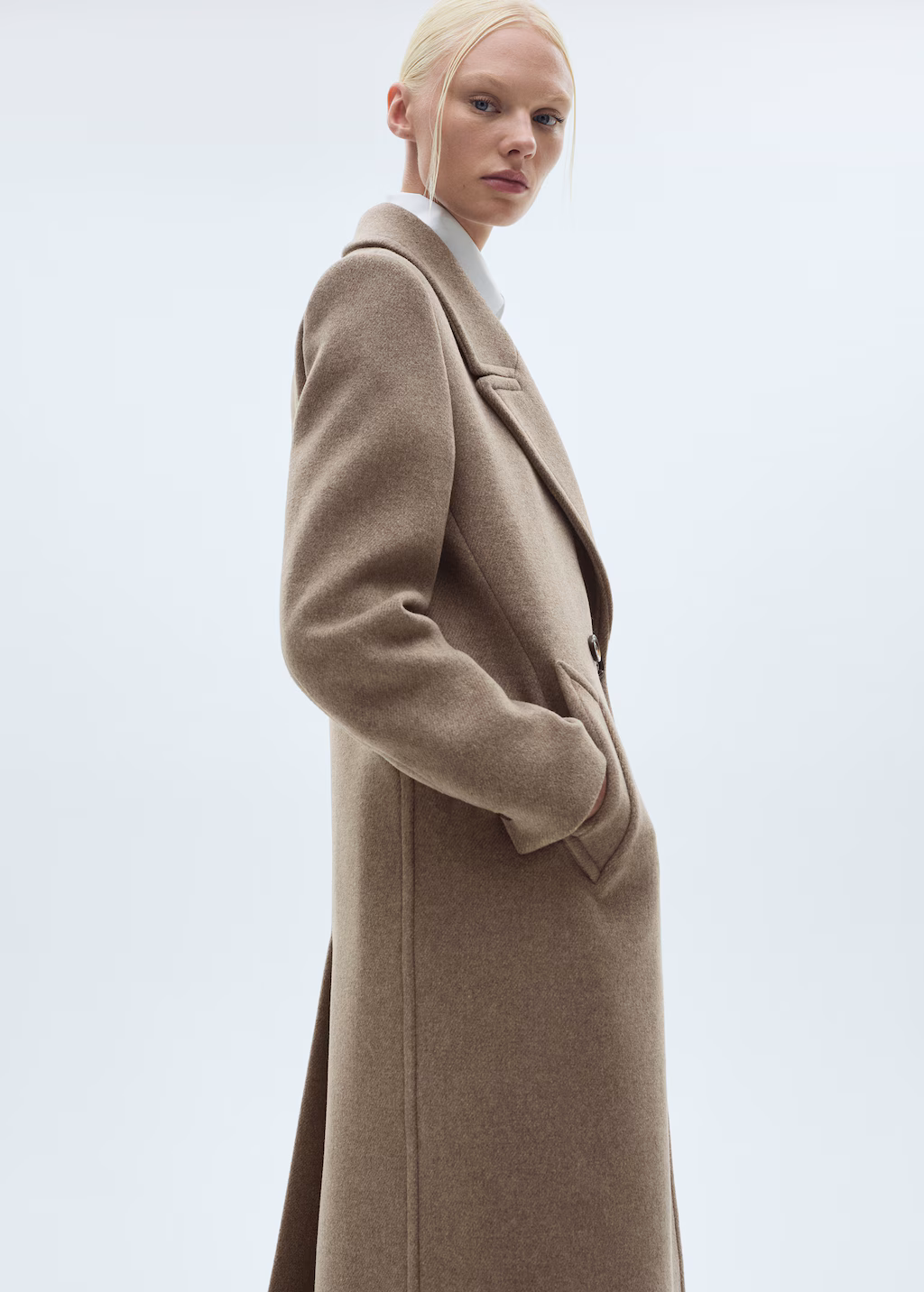 Lapels wool coat - Grey
