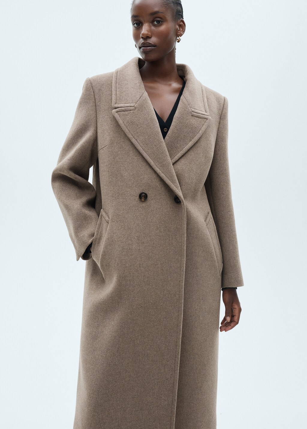 Lapels wool coat - Grey