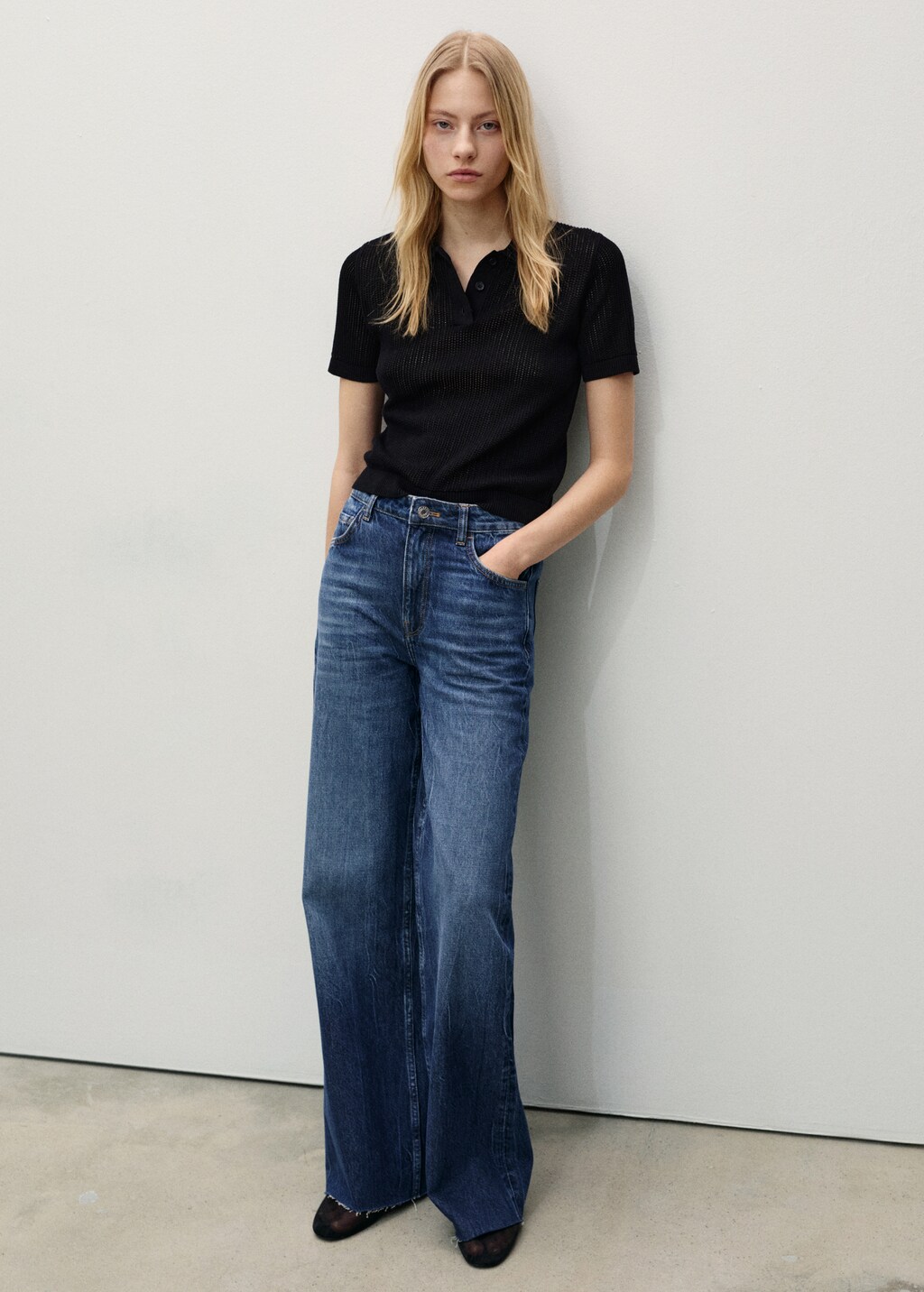 Danila wideleg rinse-wash jeans - Open Blue