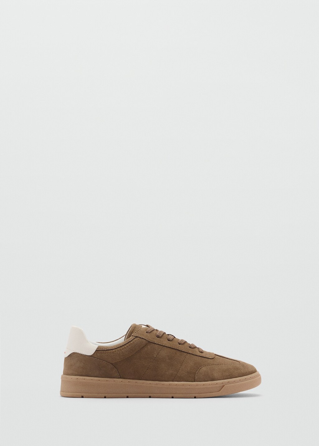 Contrasting panel leather sneakers - White