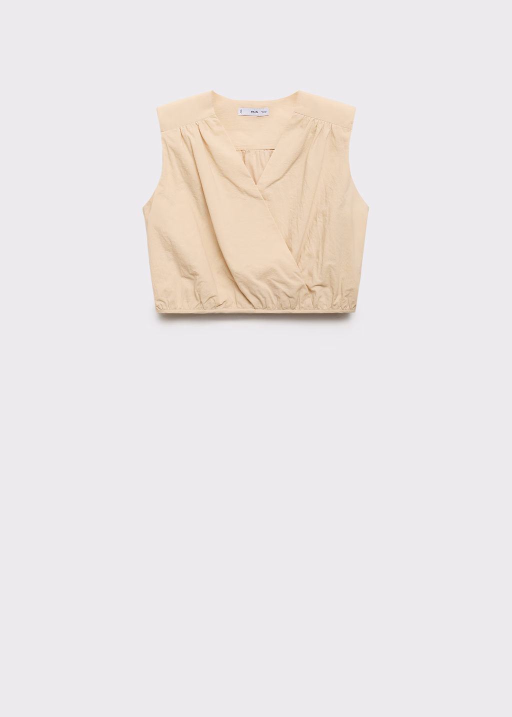 Gathered details cotton blouse - Beige