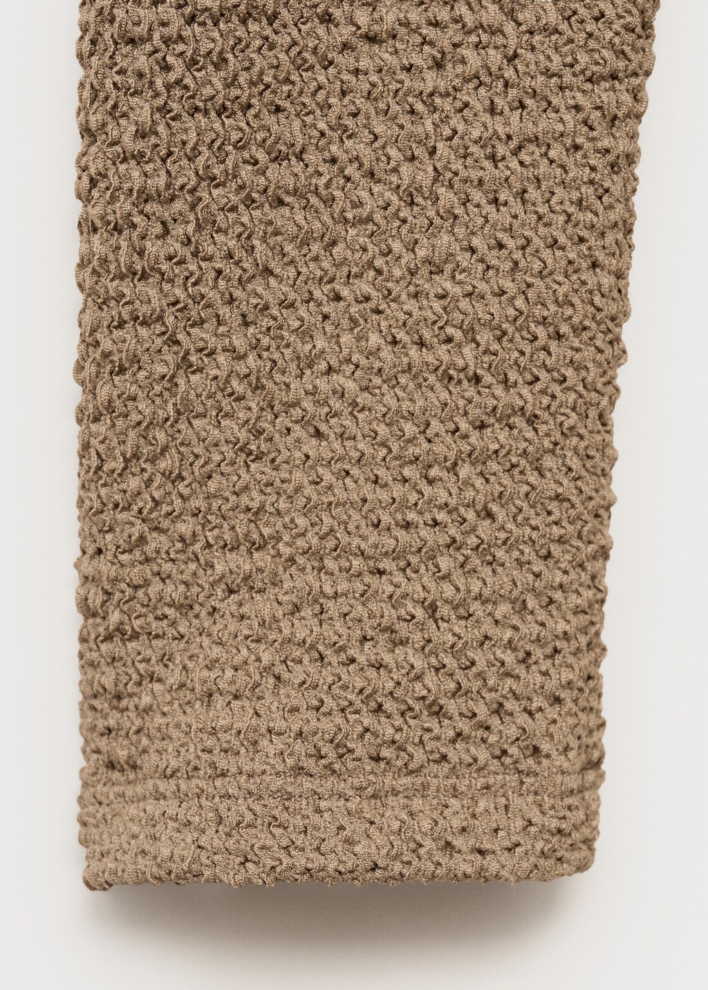 Textured asymmetrical neck t-shirt - Olive Green