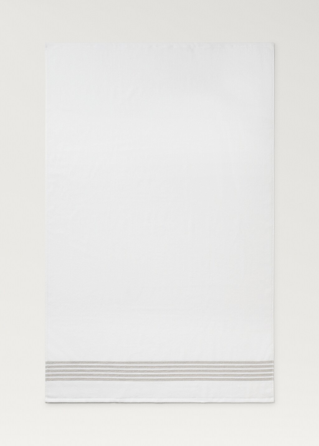 Linen bath towel with contrasting trim - Off White