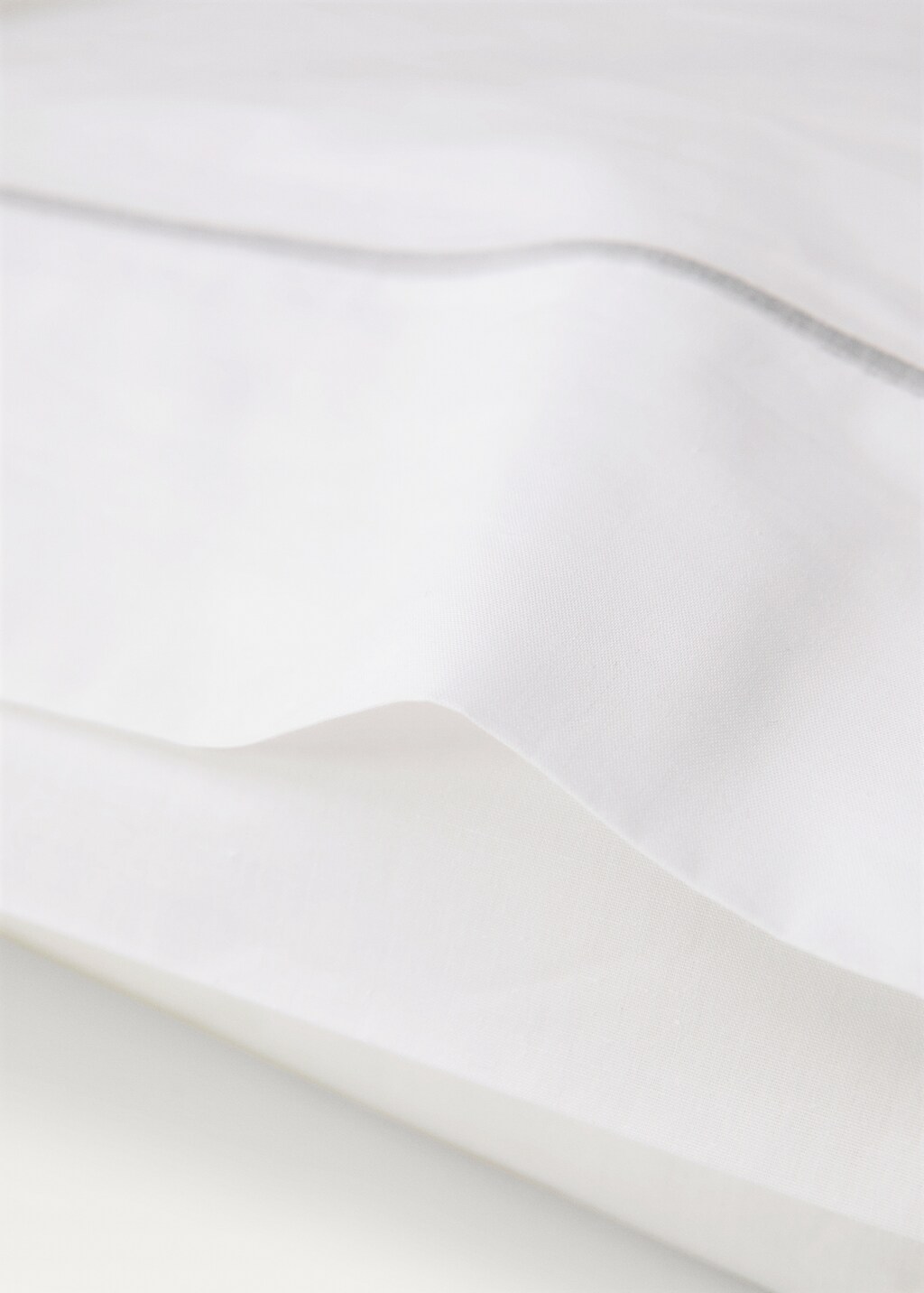 Scalloped percale cotton pillowcase, 50x75 cm - Medium Brown
