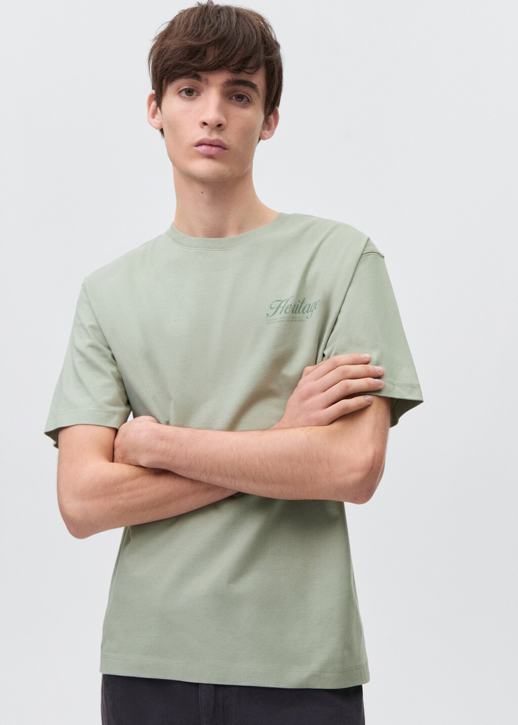 Printed cotton-blend T-shirt - Mint Green