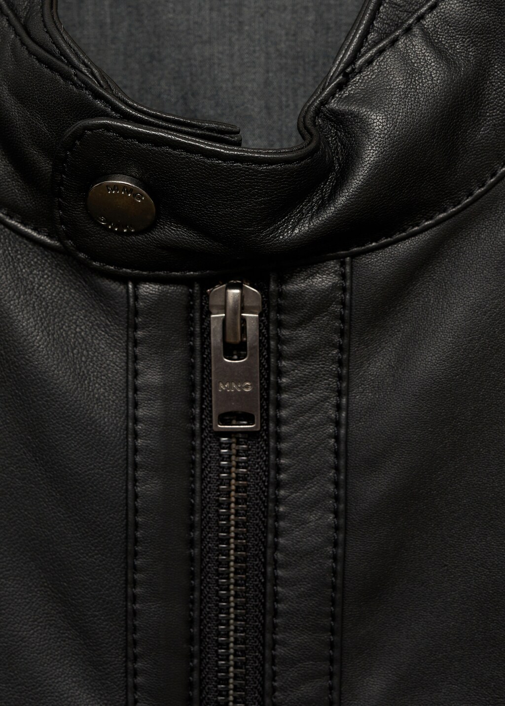 Nappa leather biker jacket - Black