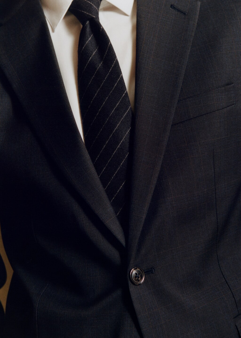 Stretch-fabric slim-fit suit jacket - Dark Navy