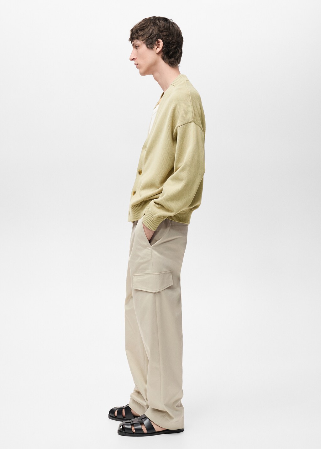Relaxed-fit trousers with pocket - Pastel Yellow