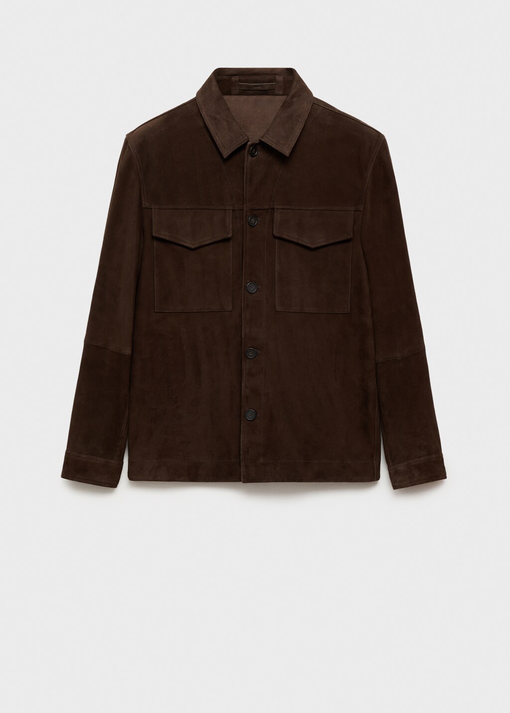 Suede jacket with pockets - Chocolate