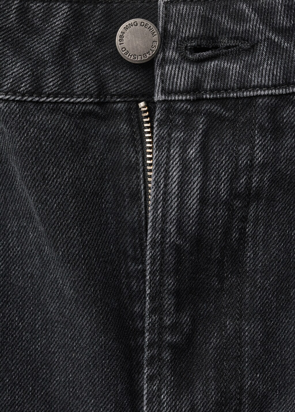 High waist straight jeans - Black denim