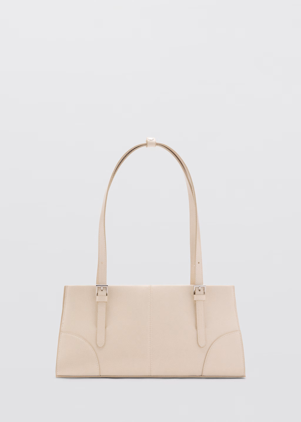 Shoulder bag with buckles - Medium Brown