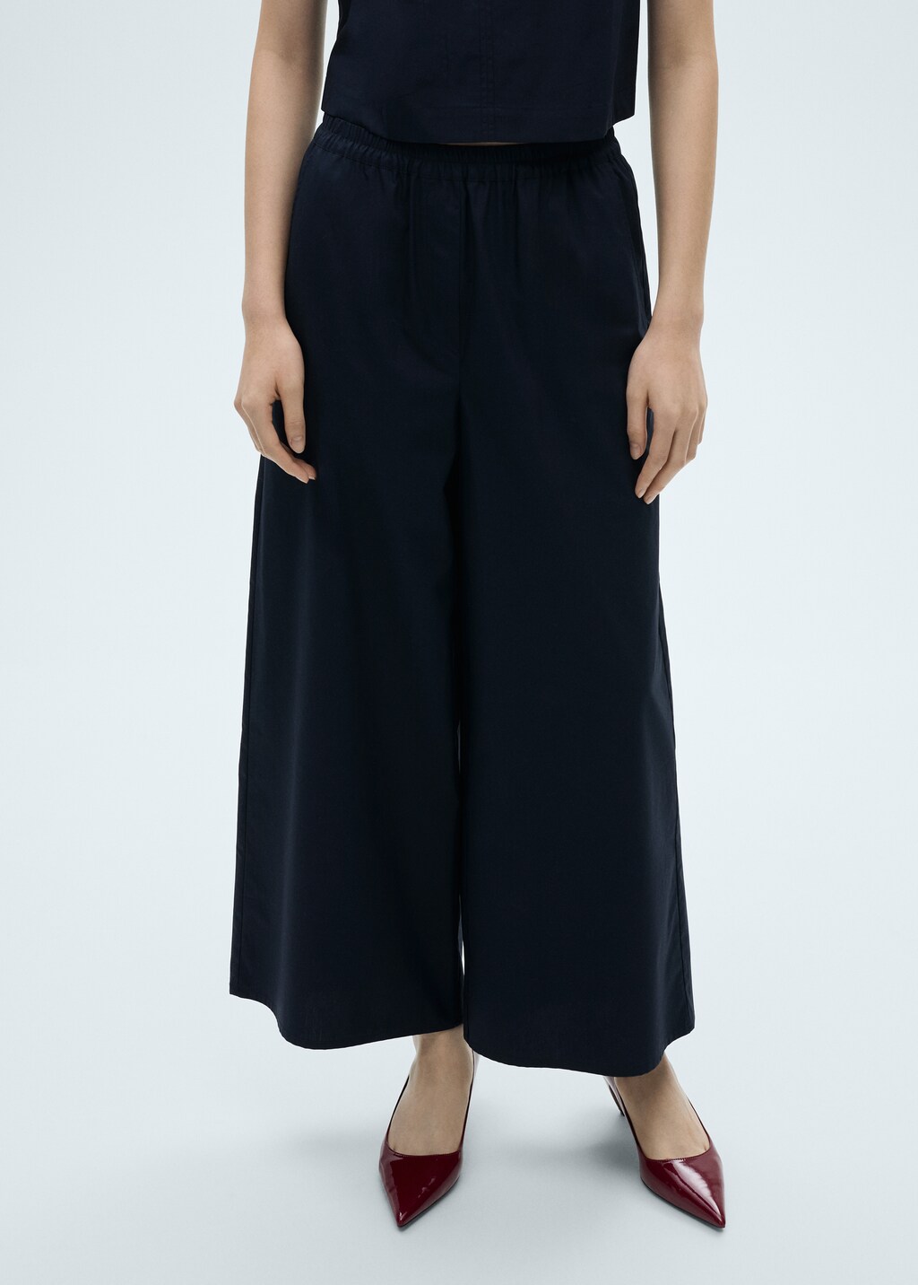 Cotton culotte trousers - Mustard