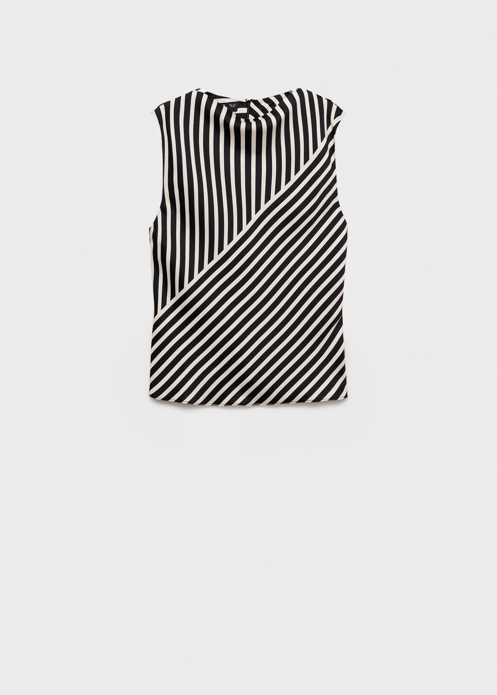 Striped perkins-neck blouse - Black