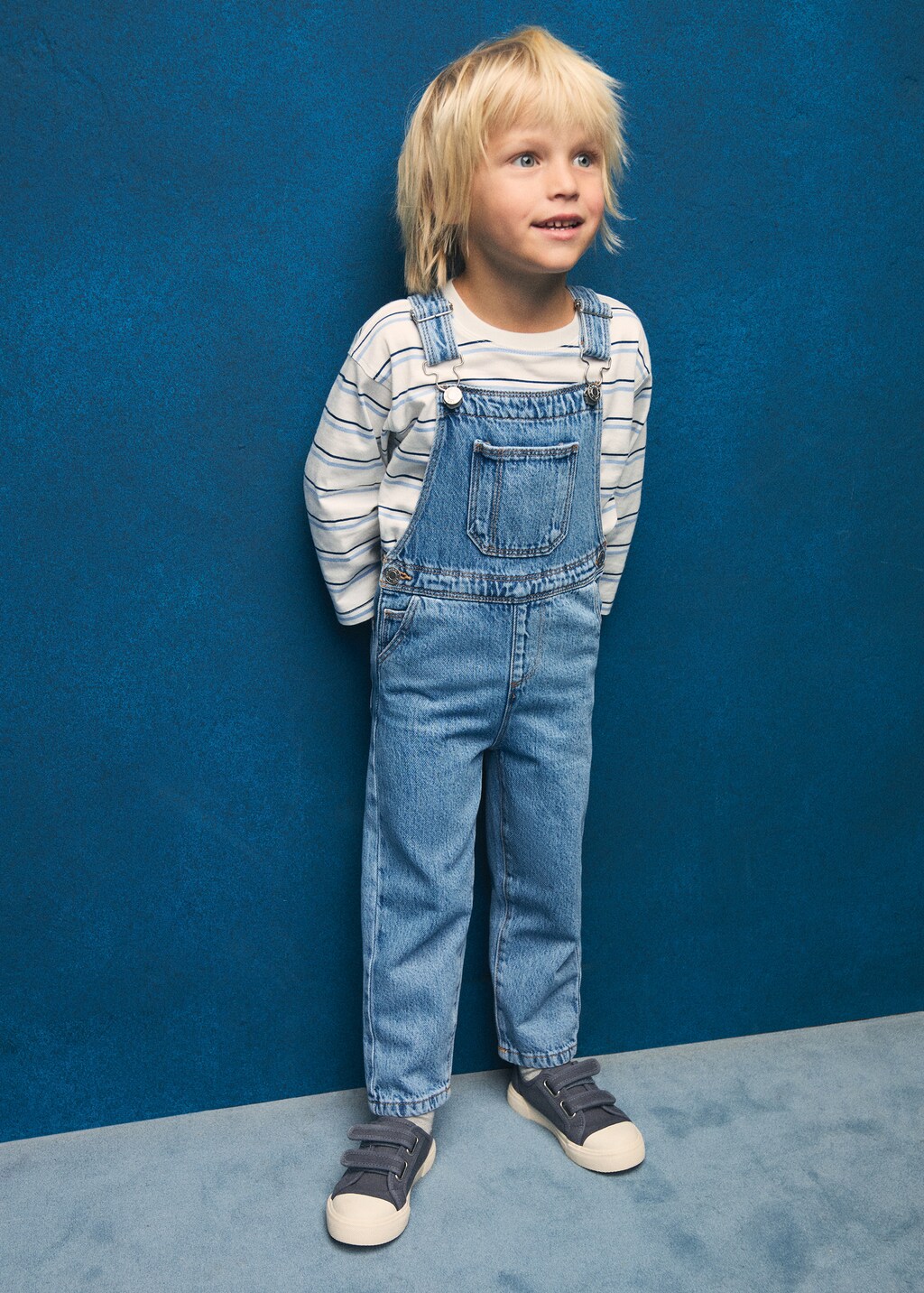 Long denim overalls with pocket - Light Blue