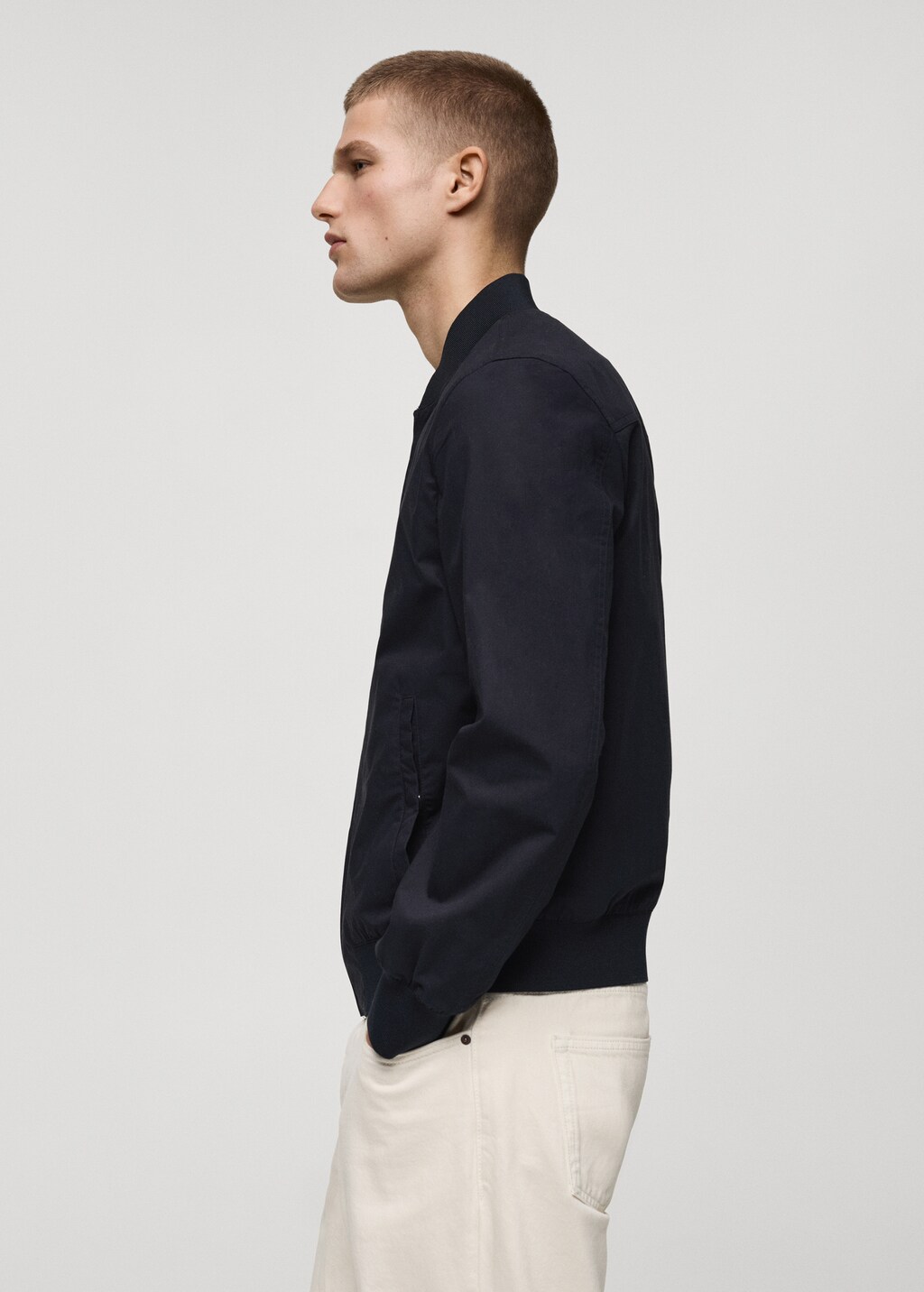 100% cotton bomber jacket - Dark Navy