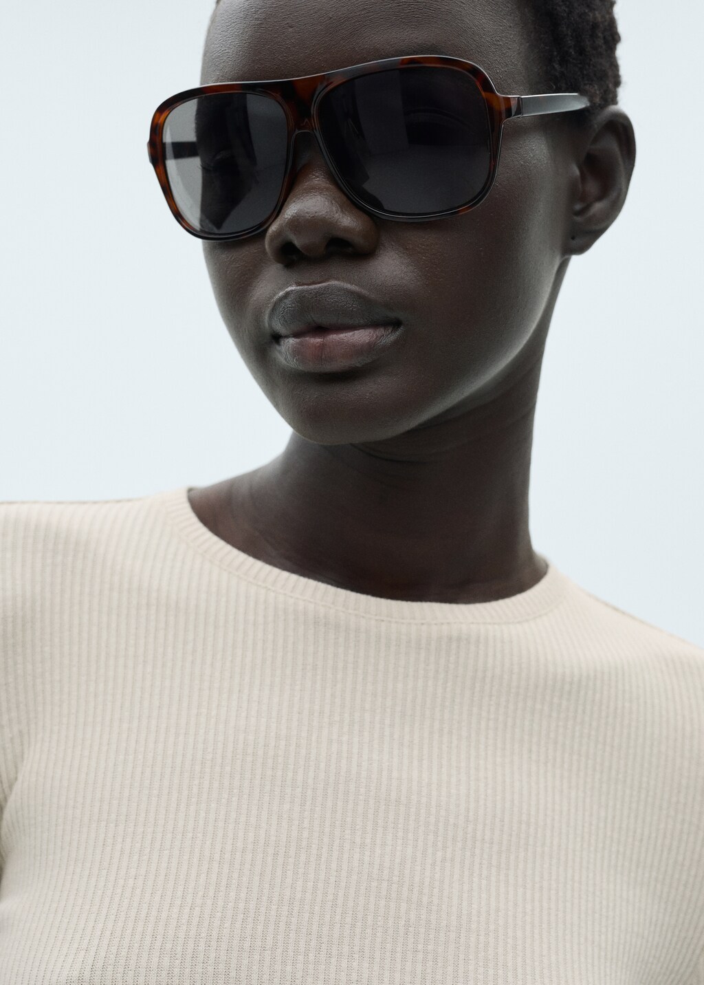 Ribbed long-sleeved t-shirt - Charcoal