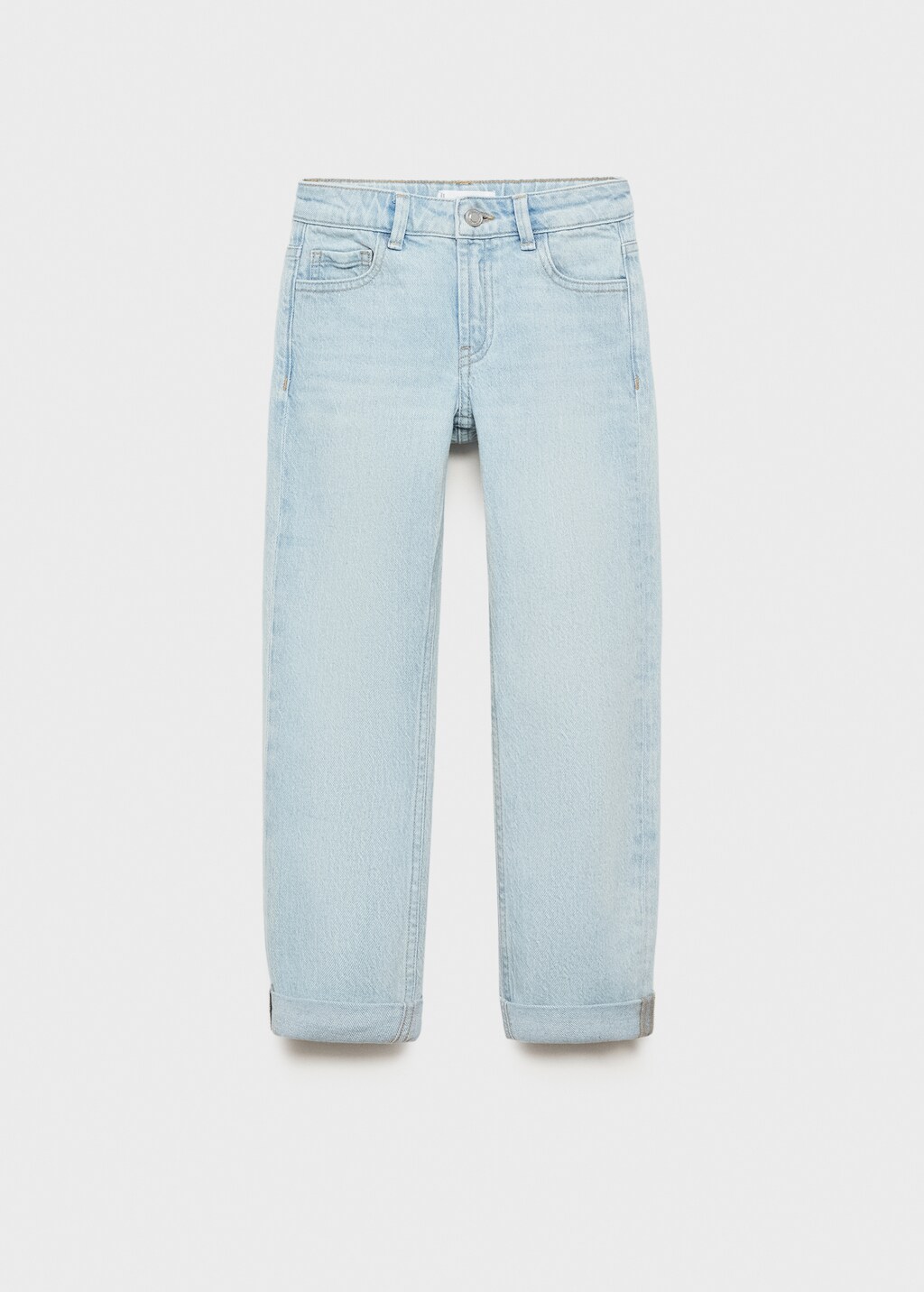 Straight jeans with turn-up - Medium Blue