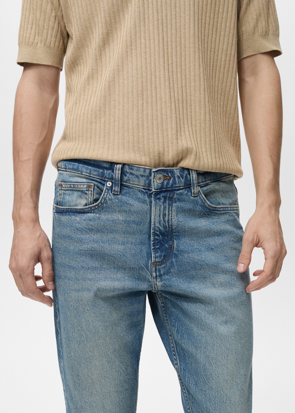 Ben tapered cropped jeans - Medium Brown