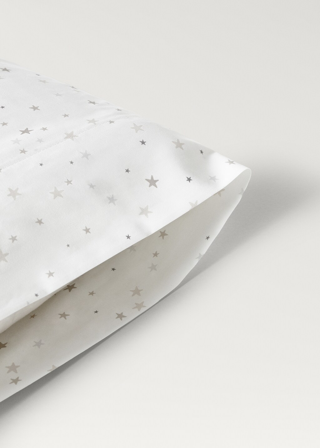 Cotton percale printed children's pillowcase 45x110 cm - Beige