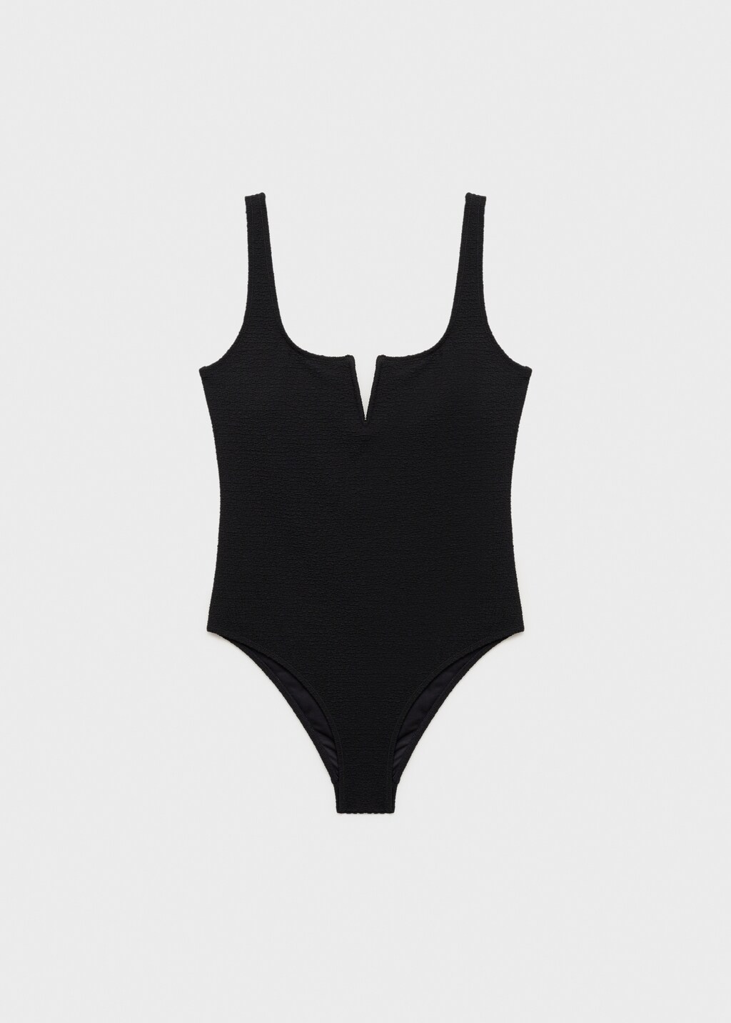 Swimsuit with slit neckline - Black