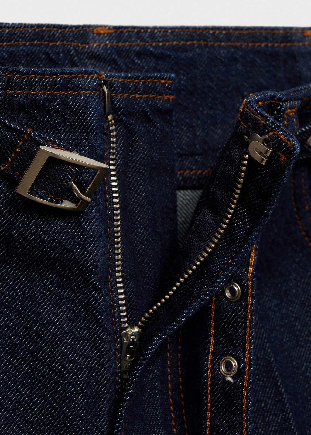 Rinse-wash wideleg jeans with belt - Open Blue