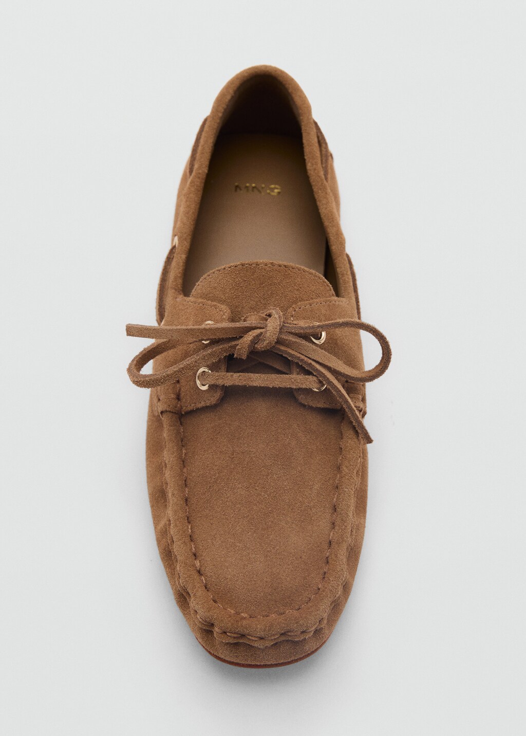 Leather boat shoes with laces - White