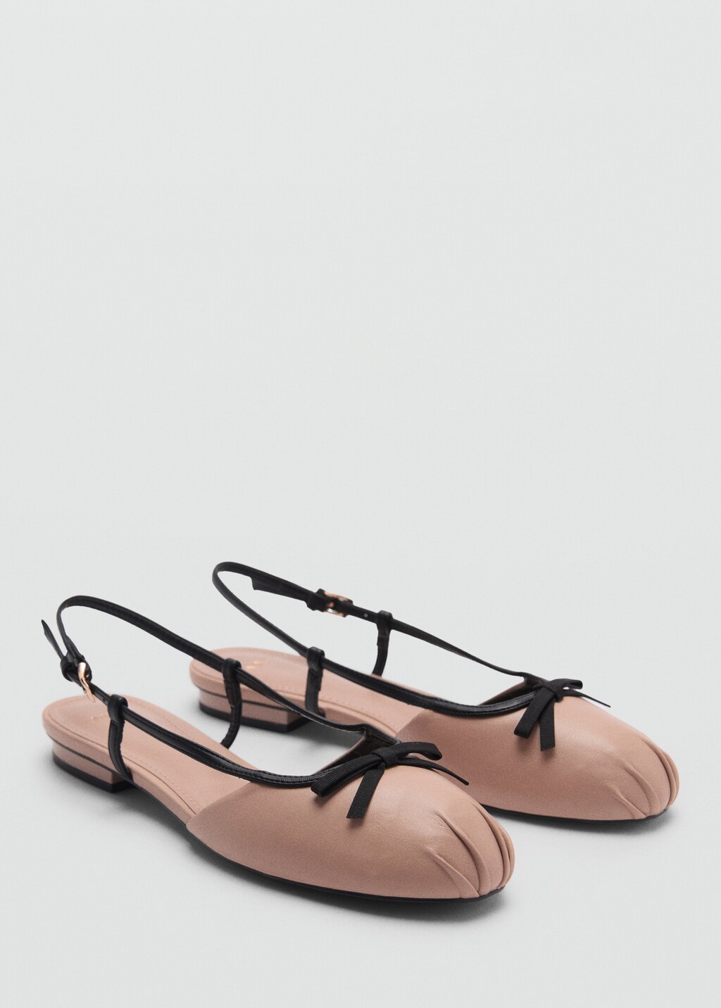 Ballet flats with decorative bow tie - Black