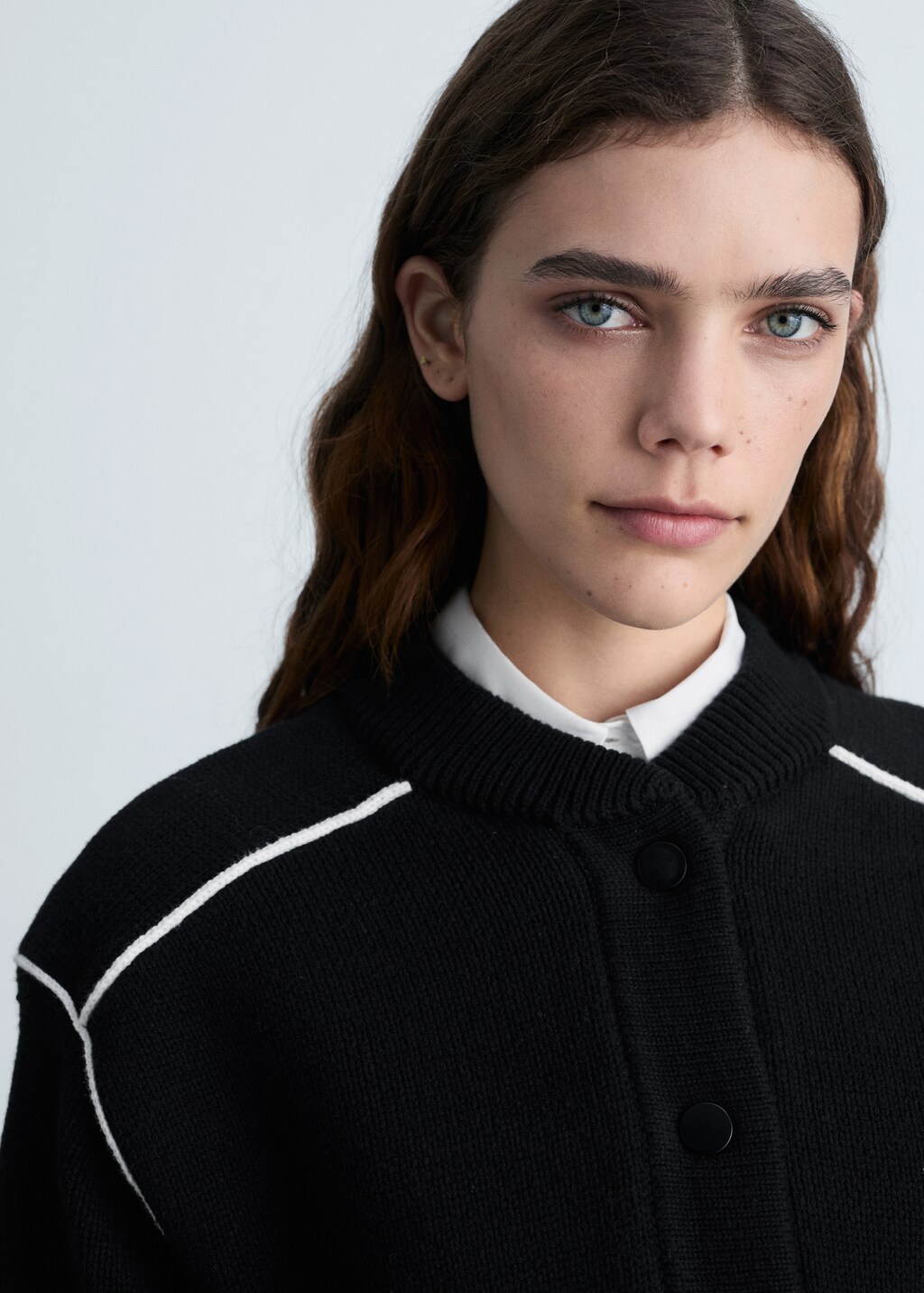 Knitted bomber jacket - Black