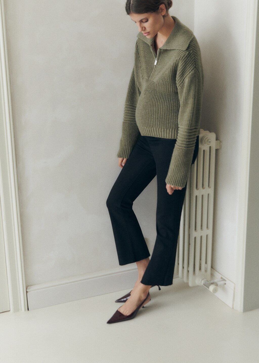 Maternity flared cropped jeans - Off White