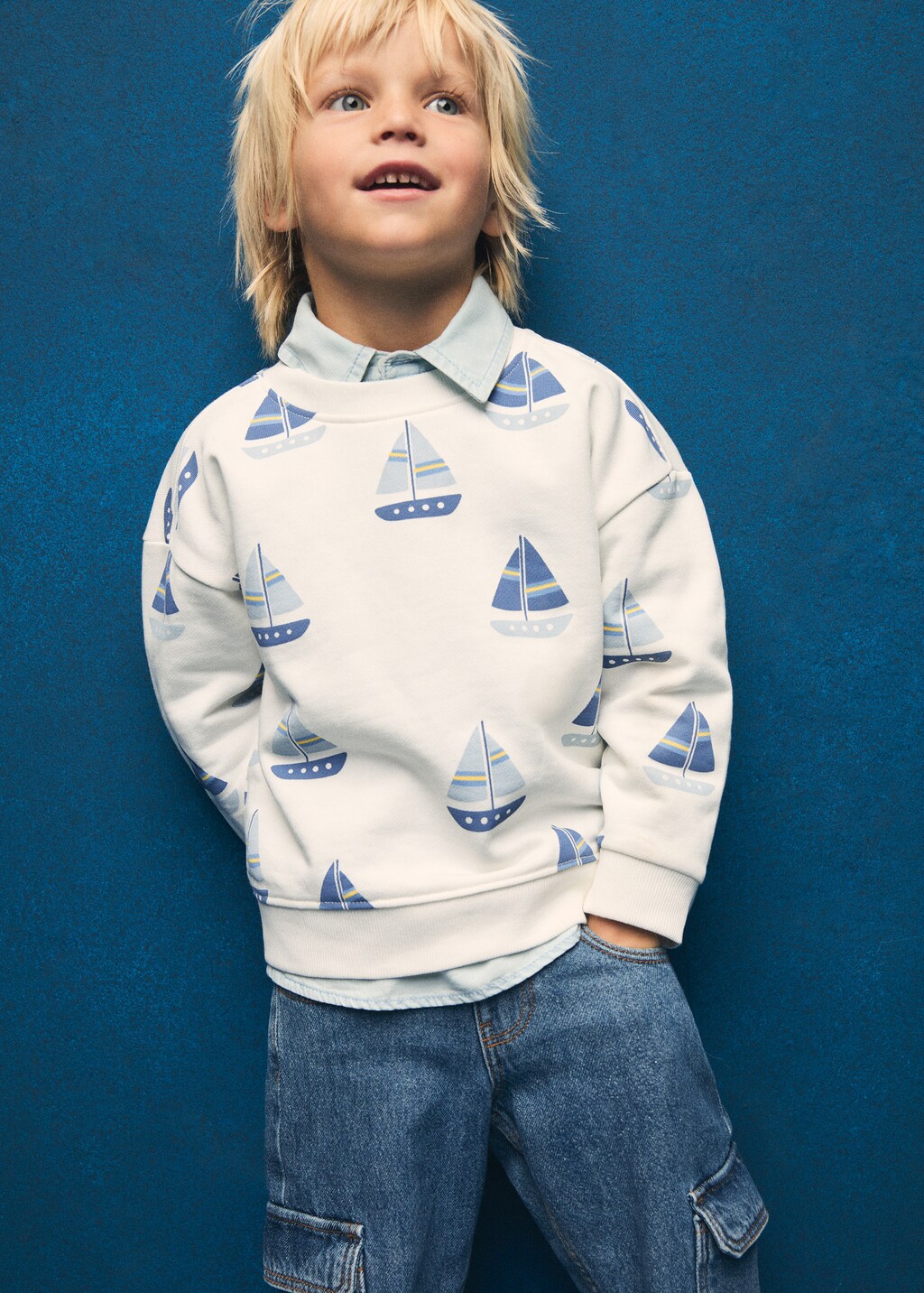 Printed cotton sweatshirt - Off White