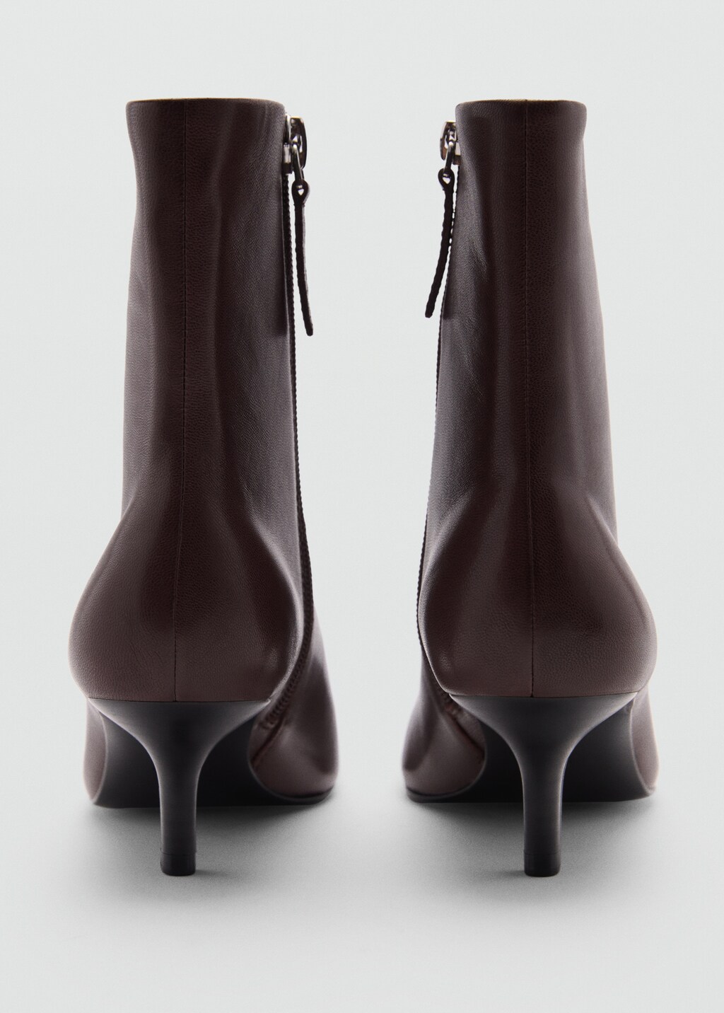 Squared toe leather ankle boots - Chocolate