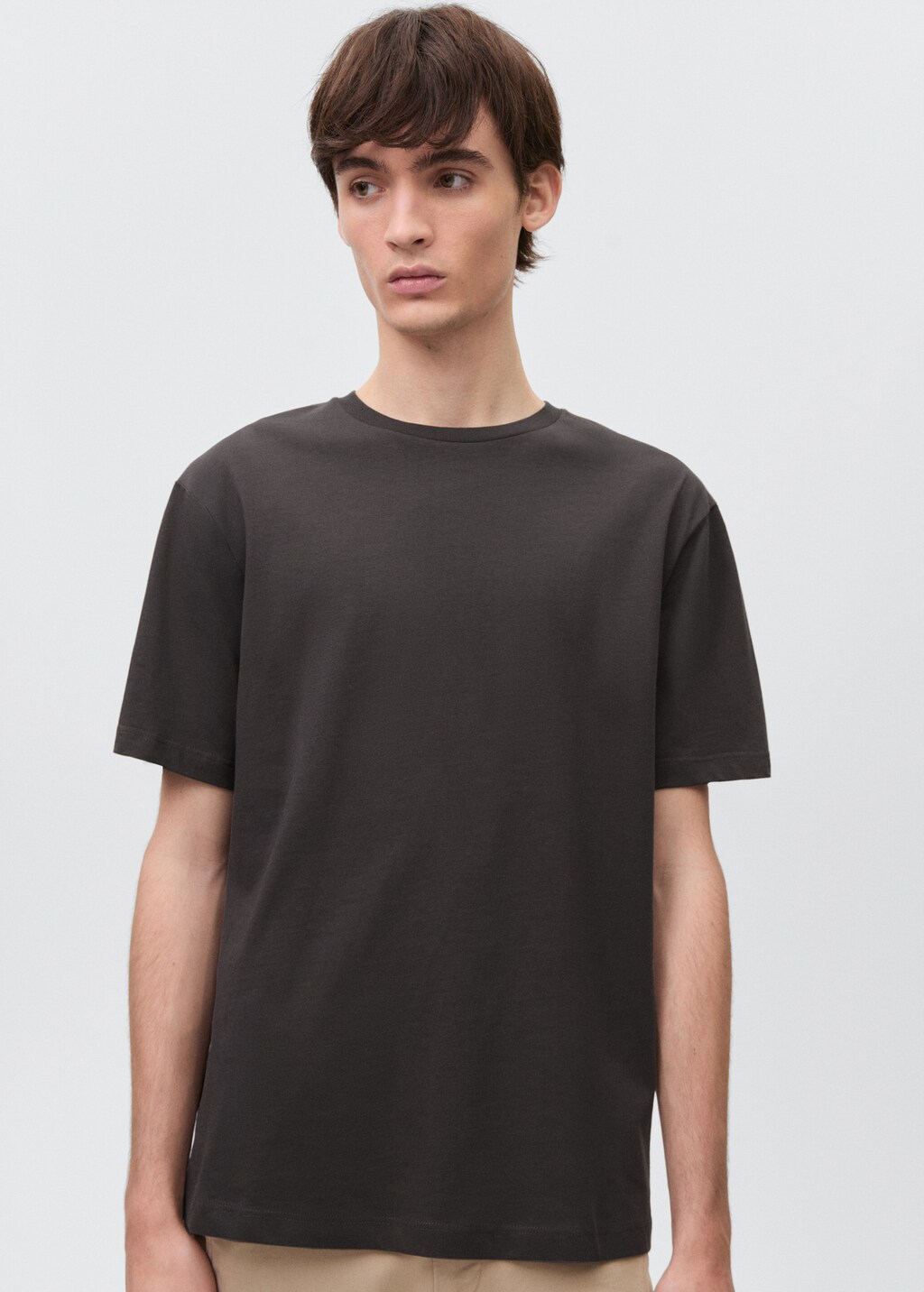 Essential cotton-blend T-shirt - Charcoal