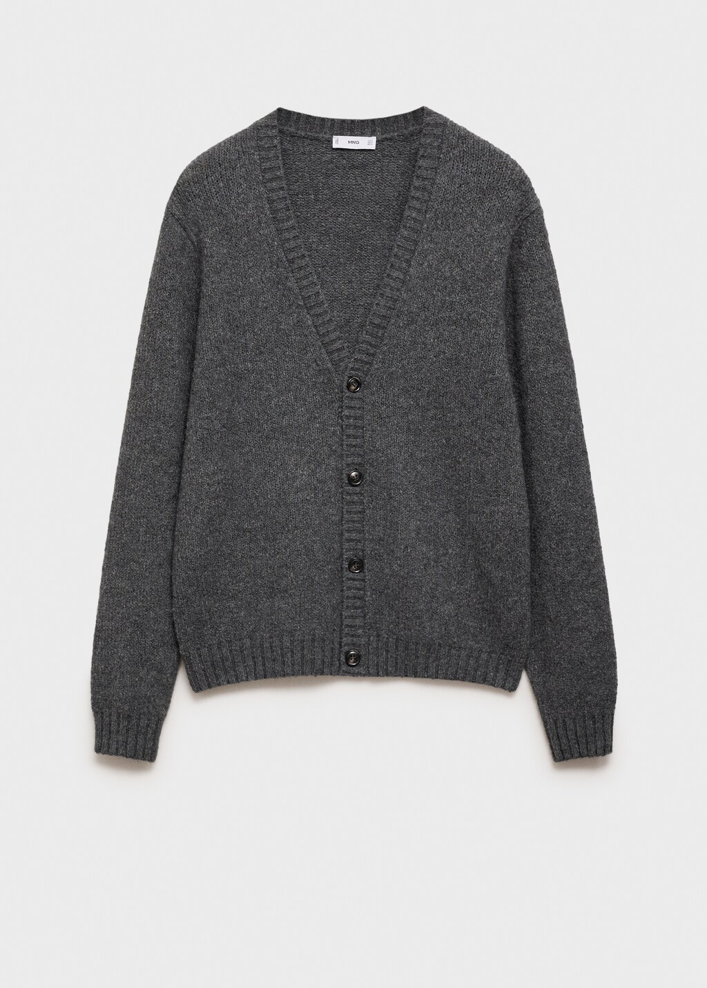 Knitted wool blend cardigan - Medium Heather Grey