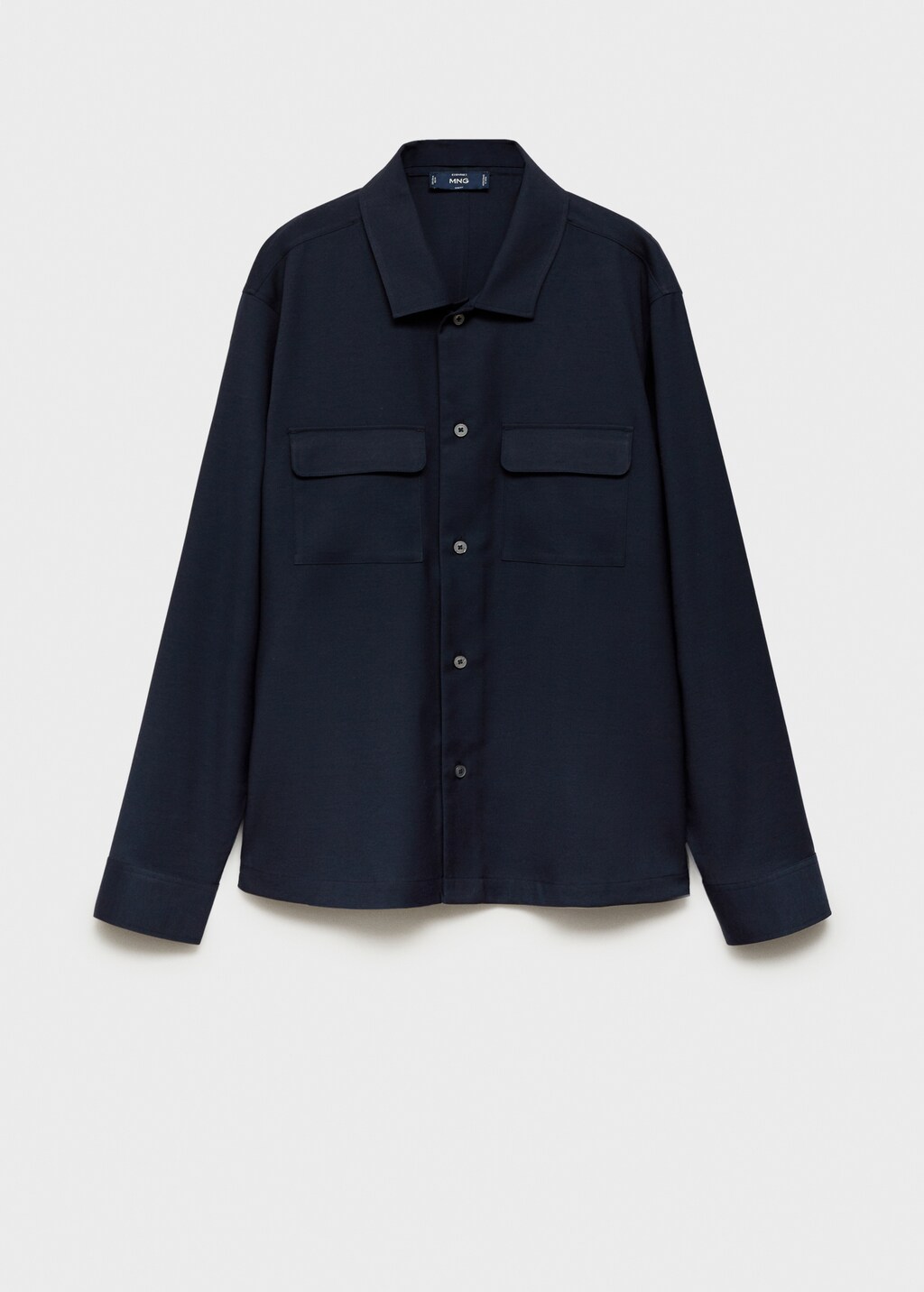 Slim-fit overshirt with pockets - Dark Heather Grey