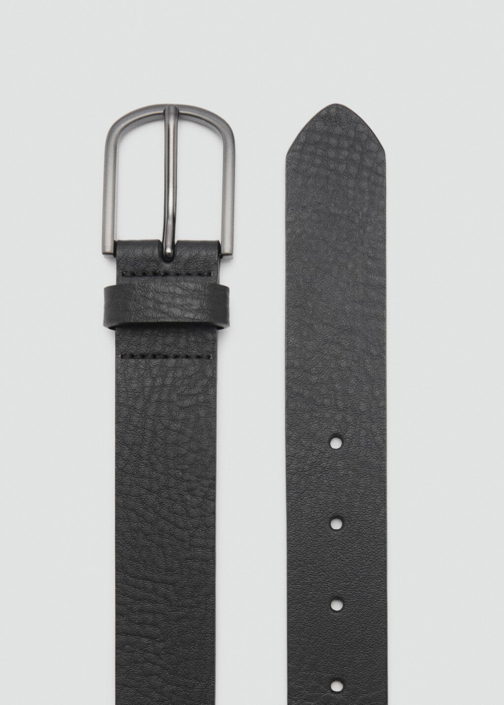 Pebbled leather belt - Black