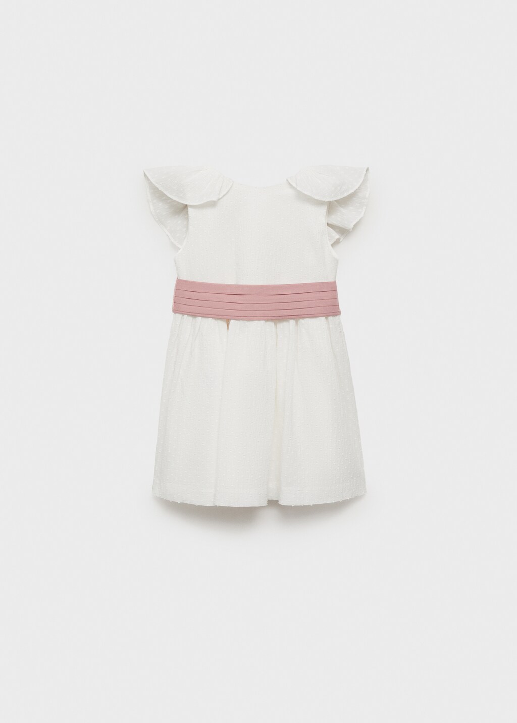 Belt linen dress - White