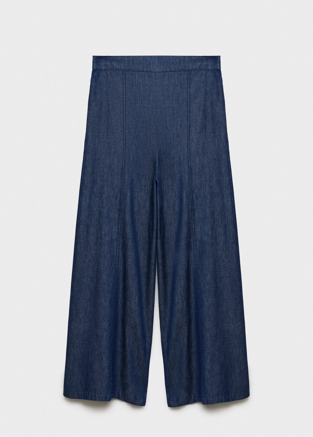 Denim-effect culotte trousers - Dark Blue