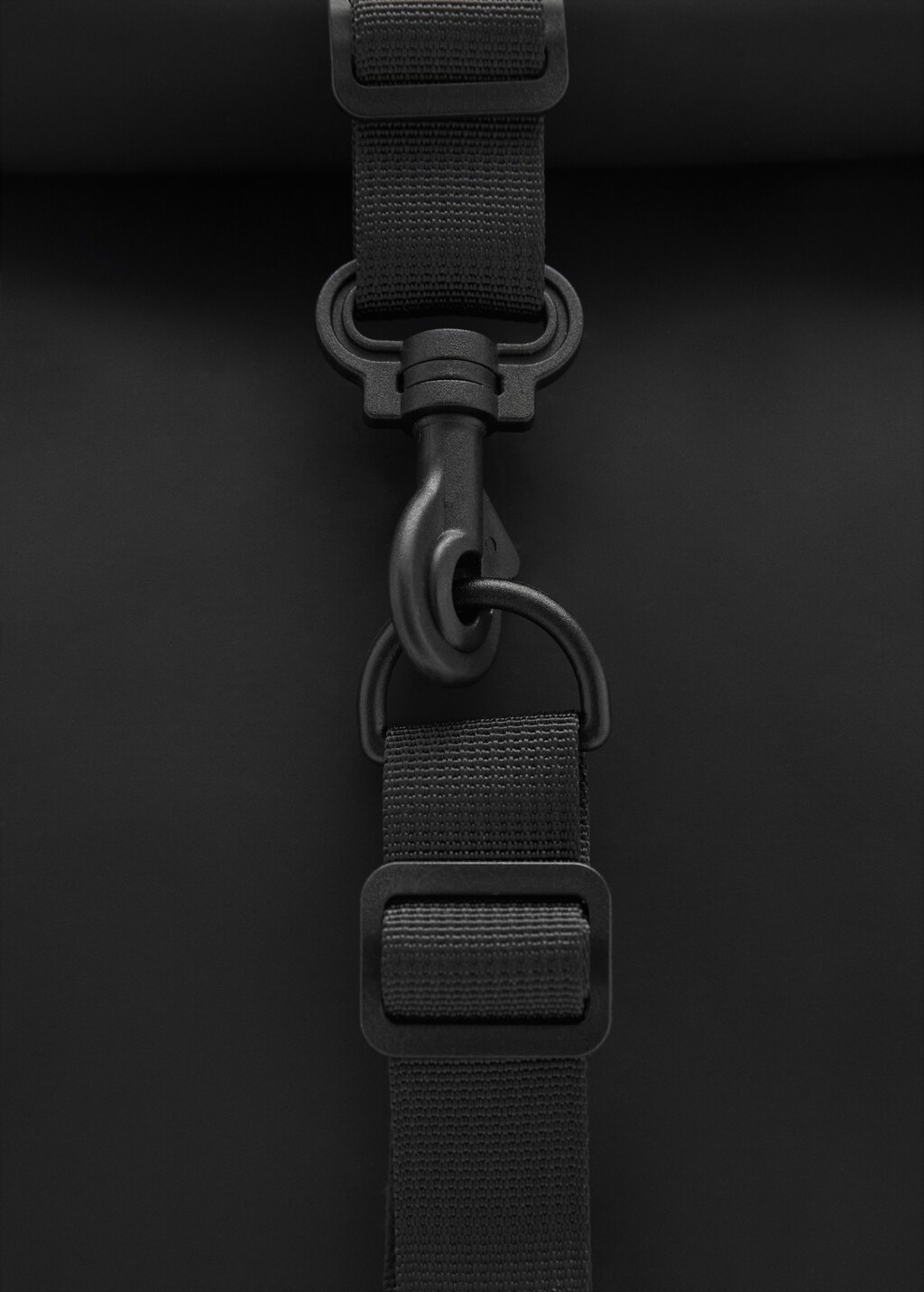 Rubberized backpack with flap closure - Black