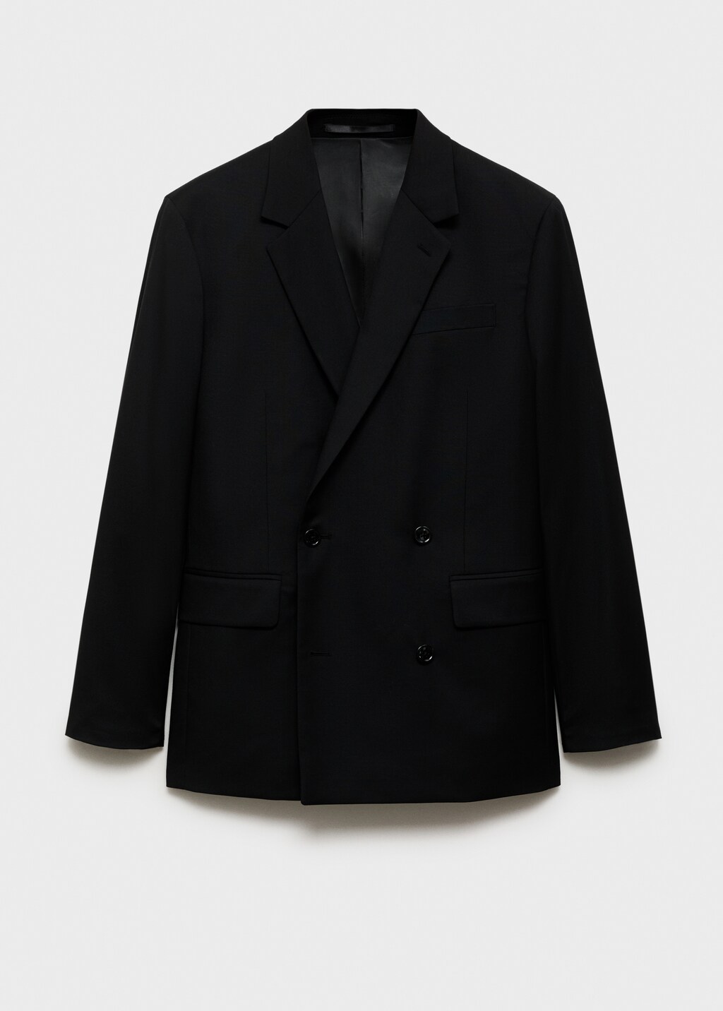 Boston regular-fit double-breasted suit jacket - Black