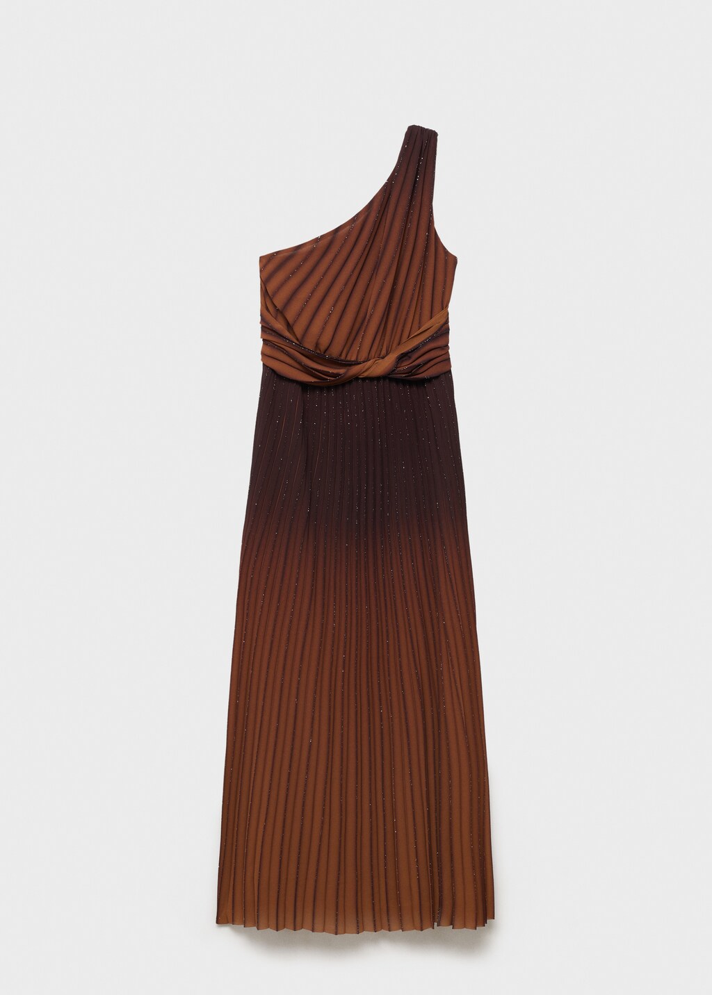 Gradient-effect pleated dress - Coffee