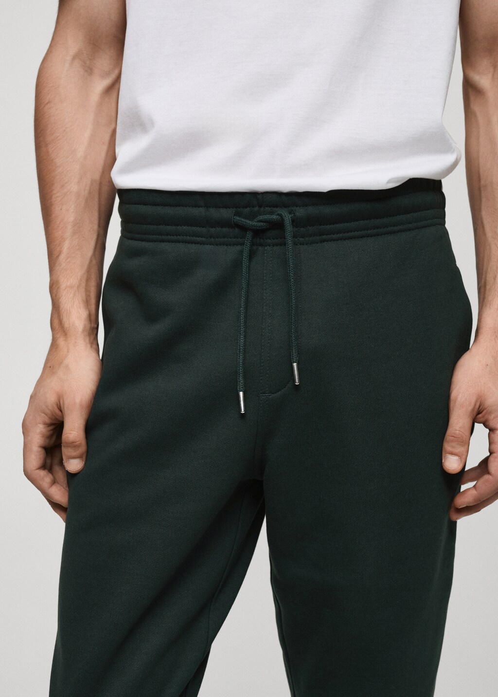 Brushed joggers with elastic waistband - Dark Navy