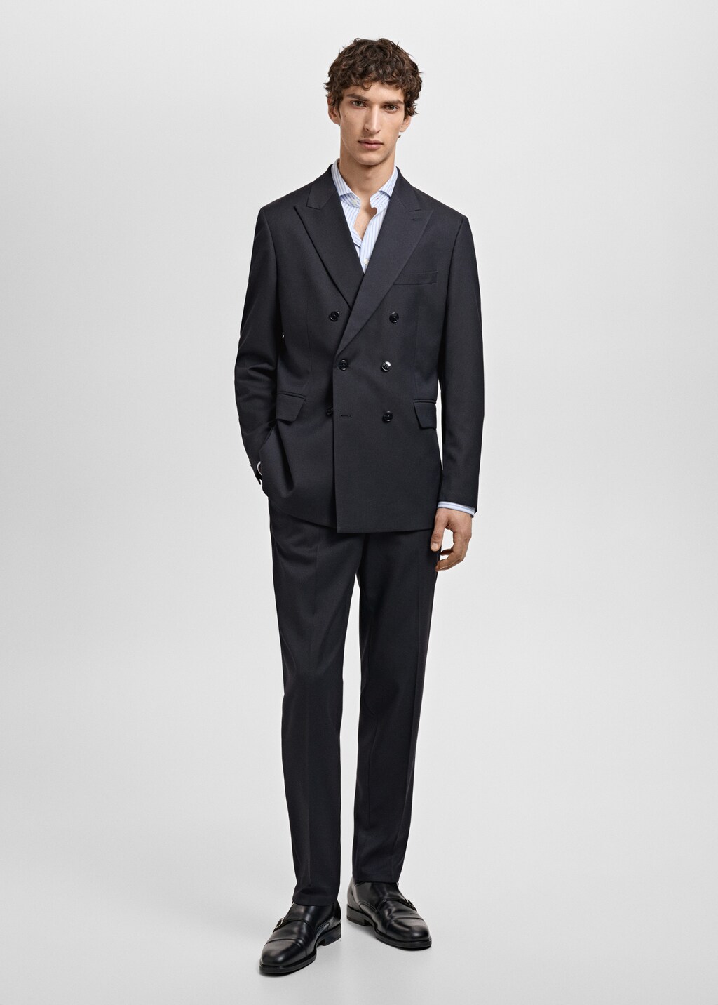 Monaco slim-fit suit trousers - Dark Navy